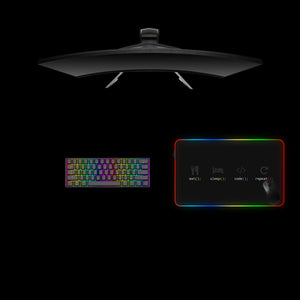 Eat Sleep Code Repeat Design Medium Size RGB Lights Gamer Mouse Pad