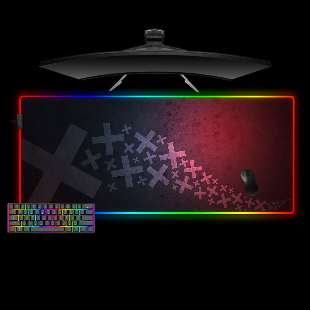 Ex Geometry Design Large Size RGB Gamer Mouse Pad, Computer Desk Mat