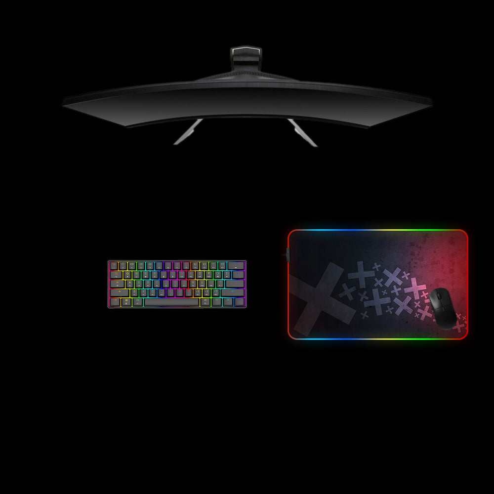 Ex Geometry Design Medium Size RGB Gamer Mouse Pad, Computer Desk Mat