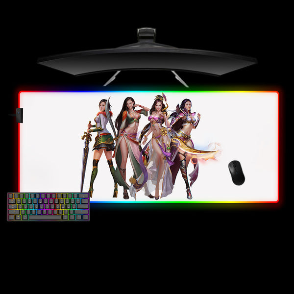 Fantasy Girls Design XXL Size RGB Light Gaming Mouse Pad