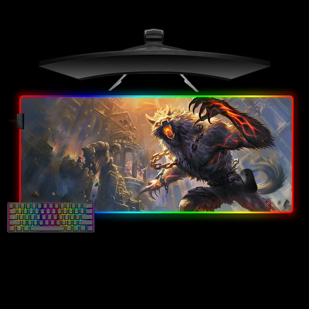 Fenrir Design XXL Size RGB Lit Gamer Mouse Pad