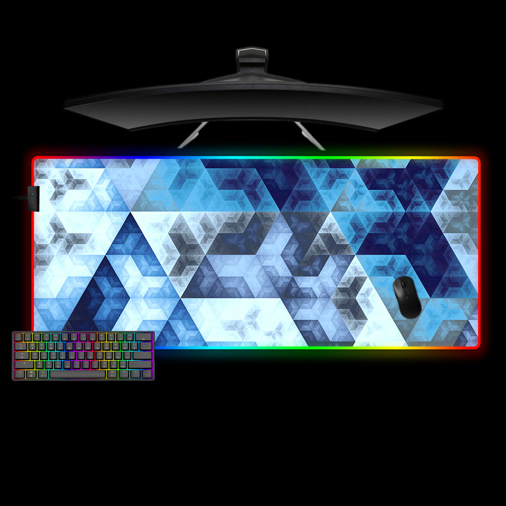 Fibonacci Blue Design XL Size RGB Lit Gamer Mouse Pad