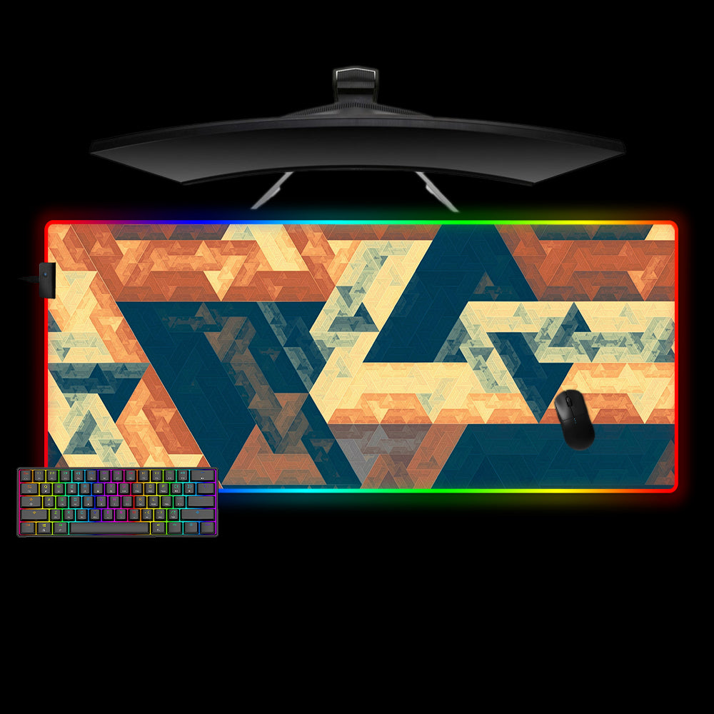 Fibonacci Yellow Design XL Size RGB Lit Gamer Mouse Pad