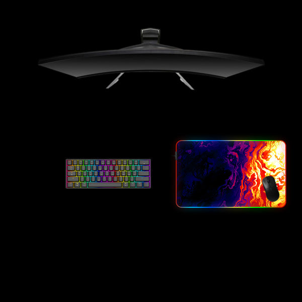 Fiery Flow Design Medium Size RGB Light Gaming Mouse Pad
