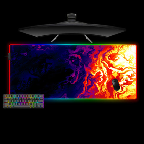 Fiery Flow Design XL Size RGB Light Gaming Mouse Pad
