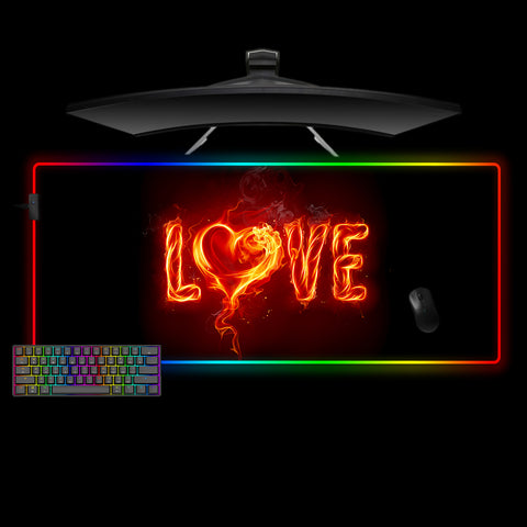 Fiery Love Design XL Size RGB Lights Gaming Mousepad
