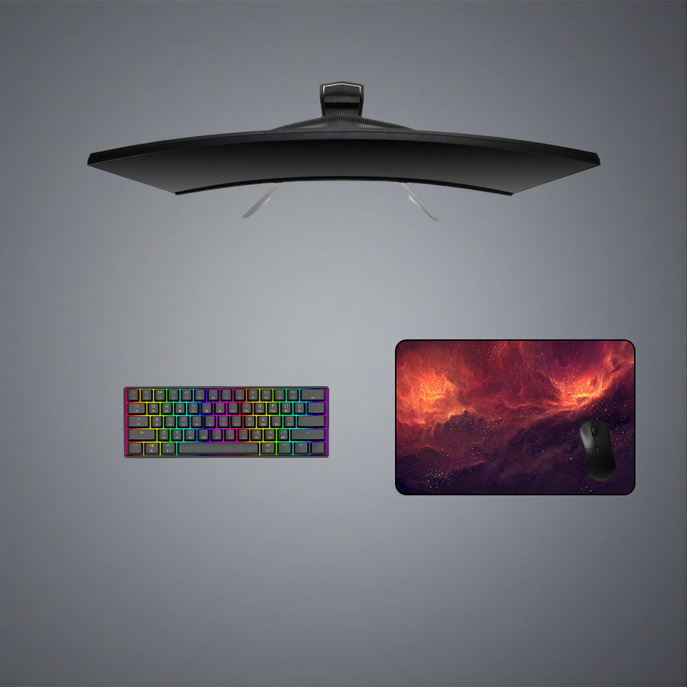 Fiery Nebula Design Medium Size Gaming Mouse Pad