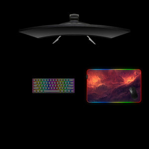 Fiery Nebula Design Medium Size RGB Backlit Gaming Mouse Pad