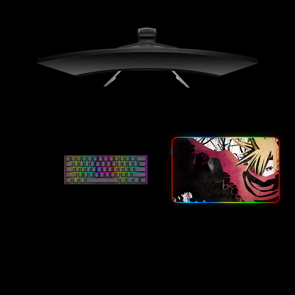 Cloud Strife Design Medium Size RGB Light Gamer Mouse Pad