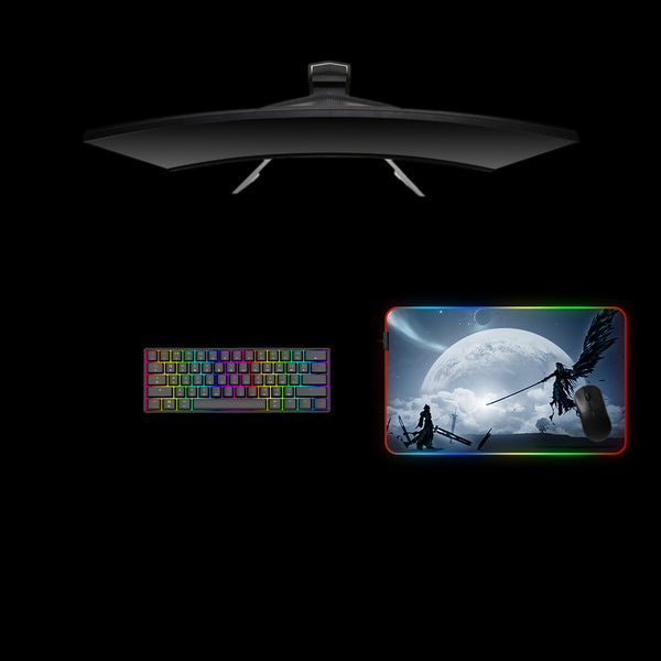 FF7 Moon Design Medium Size Gamer RGB Lights Mouse Pad
