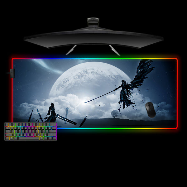 FF7 Moon Design XL Size Gamer RGB Lights Mouse Pad