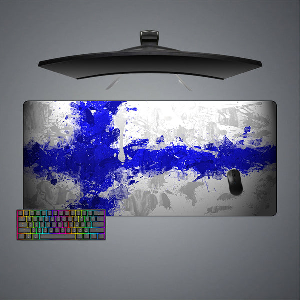 Finland Splash Paint Design XL Size Gamer Mouse Pad, Computer Desk Mat