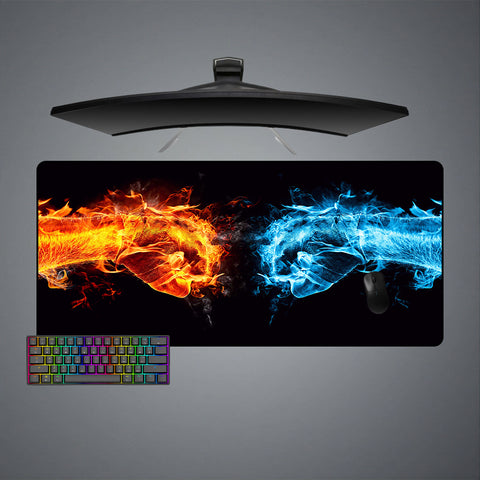 Flaming Fists Design XL Size Gaming Mouse Pad, Computer Desk Mat