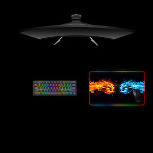 Flaming Fists Design M Size RGB Backlit Gaming Mouse Pad, Computer Desk Mat