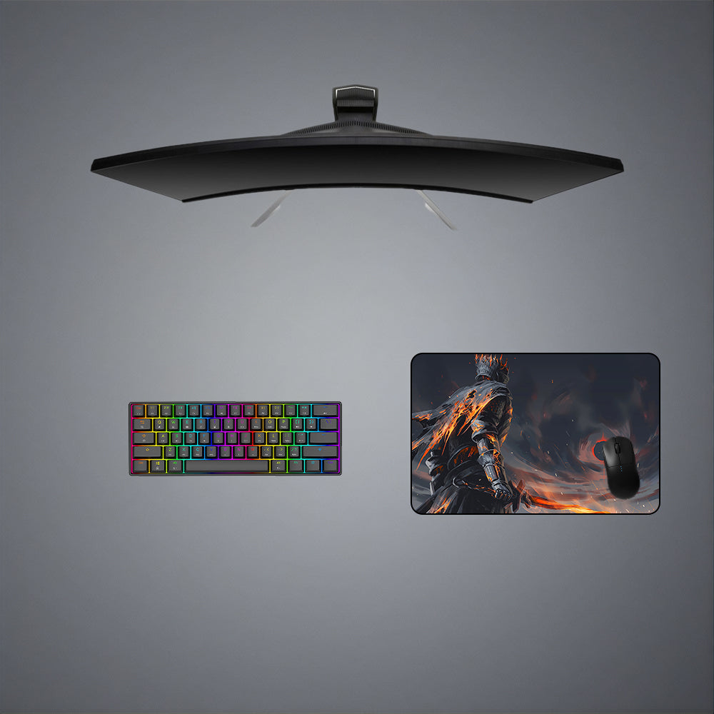 Flaming Sword Design Medium Size Gaming Mouse Pad