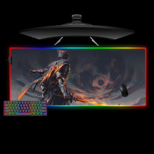 Flaming Sword Design XXL Size RGB Light Gaming Mouse Pad
