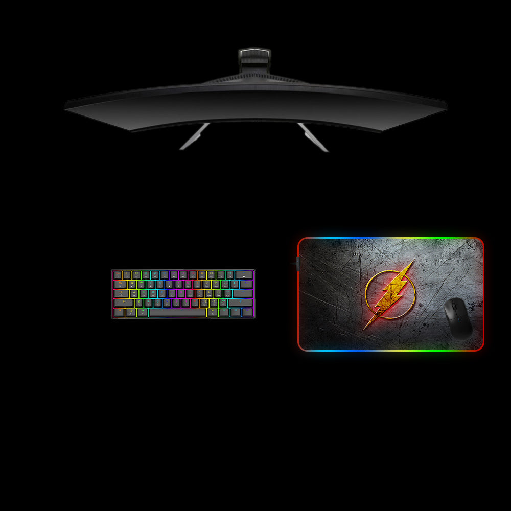 Flash Logo Design Medium Size RGB Lit Gaming Mouse Pad