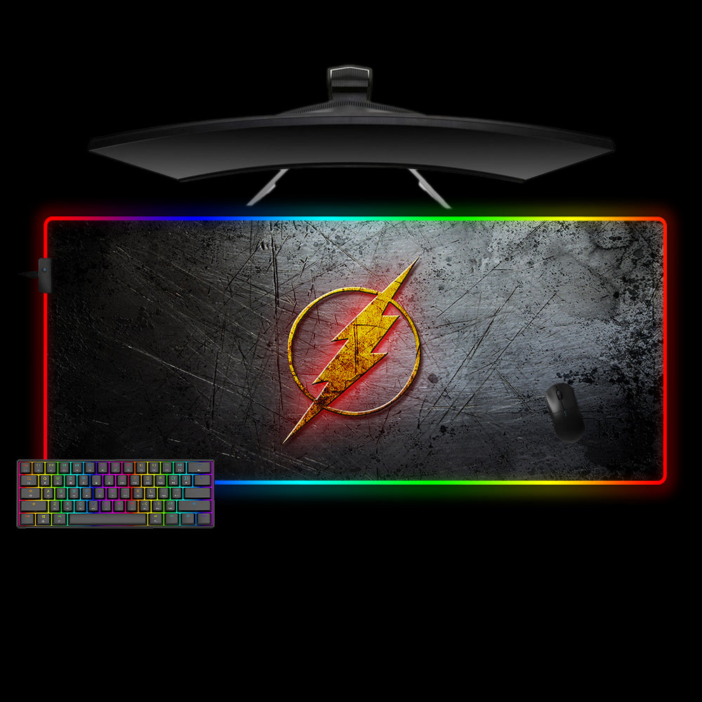 Flash Logo Design M-XXL Size RGB Lit Gaming Mouse Pad