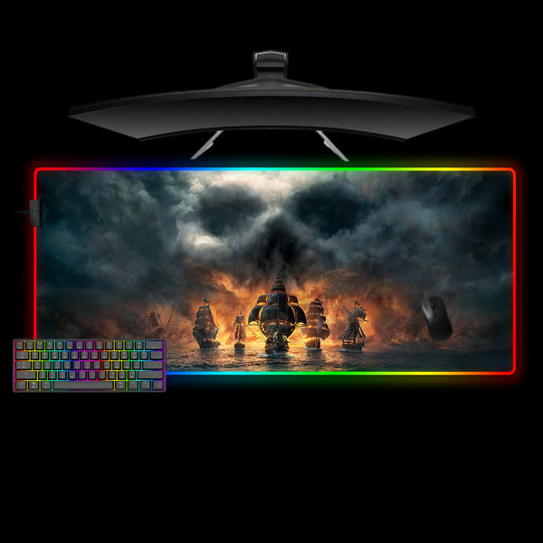 Large Size RGB Backlit Mouse Pad with Fleet Printed Design