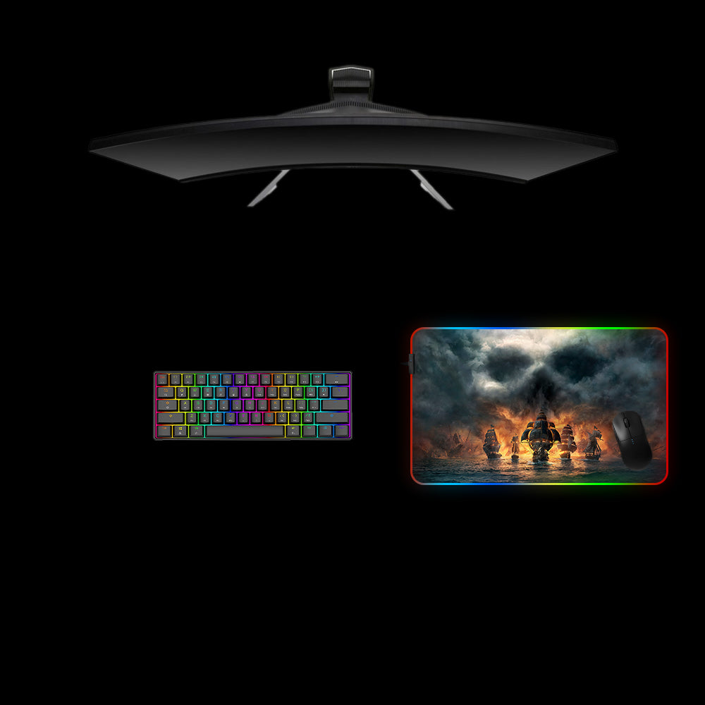 Medium Size RGB Backlit Mouse Pad with Fleet Printed Design