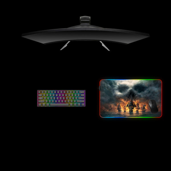 Medium Size RGB Backlit Mouse Pad with Fleet Printed Design