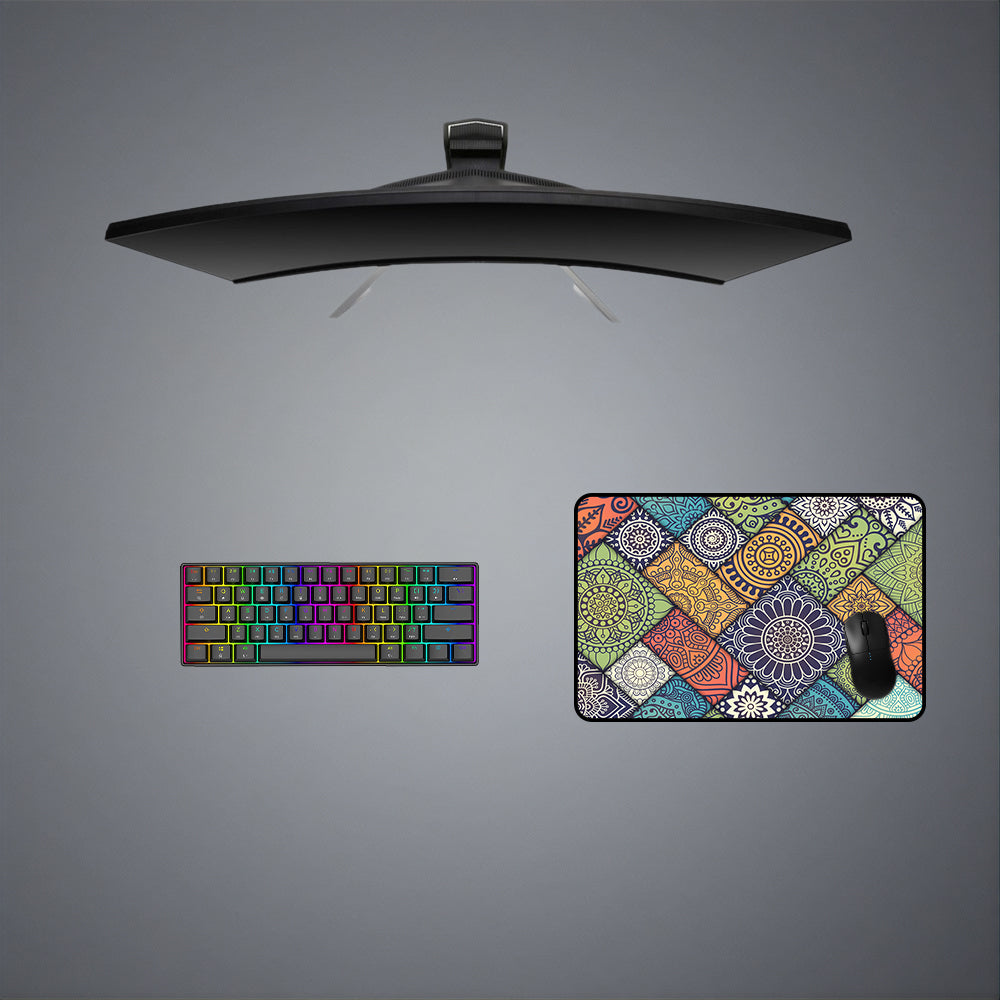 Floral Blocks Art Design M-XXL Size Gaming Desk Pad