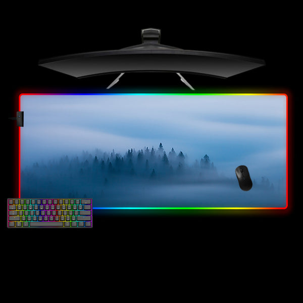 Foggy Forest Design XXL Size RGB Lit Gaming Mouse Pad
