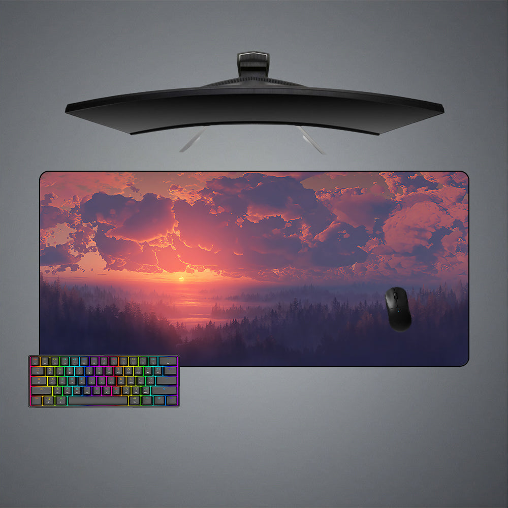 Foggy Sunset Design XXL Size Gaming Mouse Pad