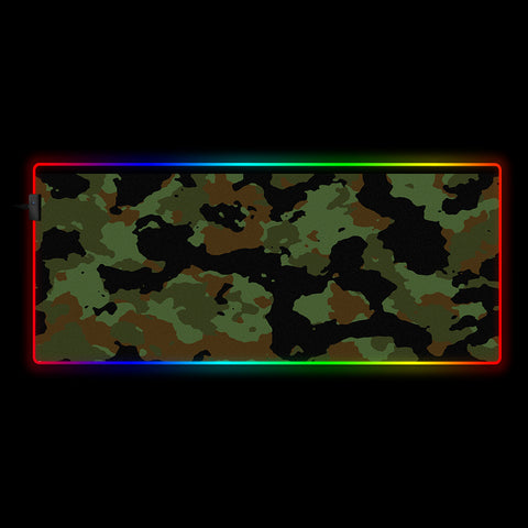 Forest Camouflage Design RGB Illuminated Mousepad