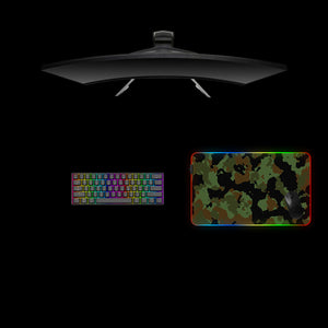 Forest Camouflage Design Medium Size RGB Light Gaming Mouse Pad