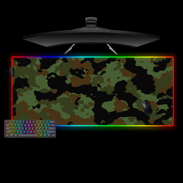 Forest Camouflage Design XXL Size RGB Light Gaming Mouse Pad