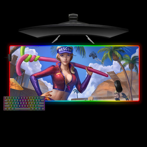 Fortnite Rescue Design XL Size RGB Illuminated Gaming Mouse Pad