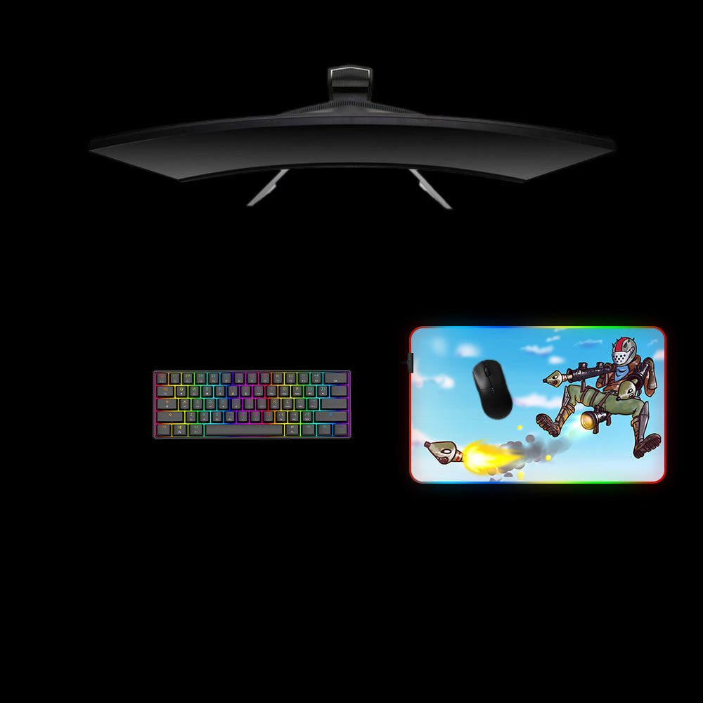 Fortnite Rockets Design Medium Size RGB Lights Gaming Mouse Pad