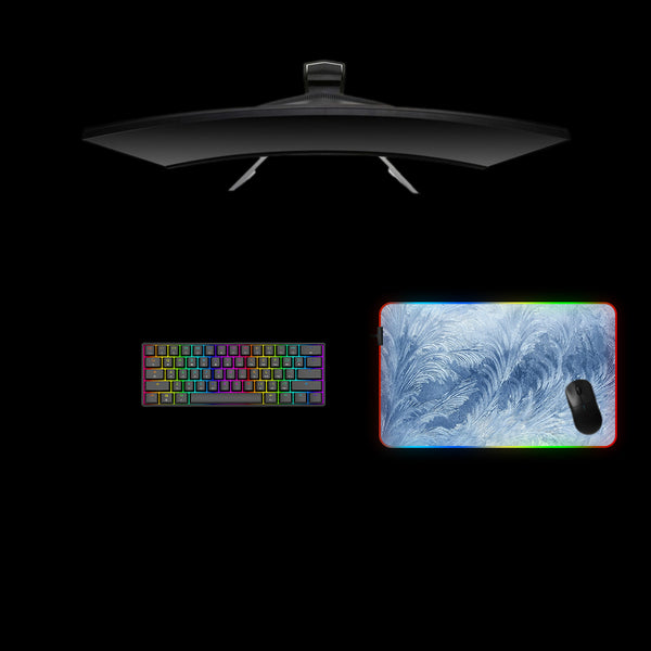 Frozen Glass Design Medium Size RGB Light Gaming Mouse Pad, Computer Desk Mat