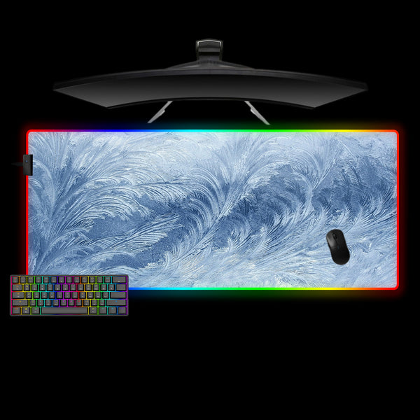 Frozen Glass Design XXL Size RGB Light Gaming Mouse Pad, Computer Desk Mat