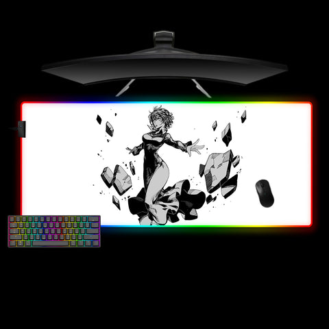 XXL size RGB lit gamer mousepad with Fubuki Black and White printed design