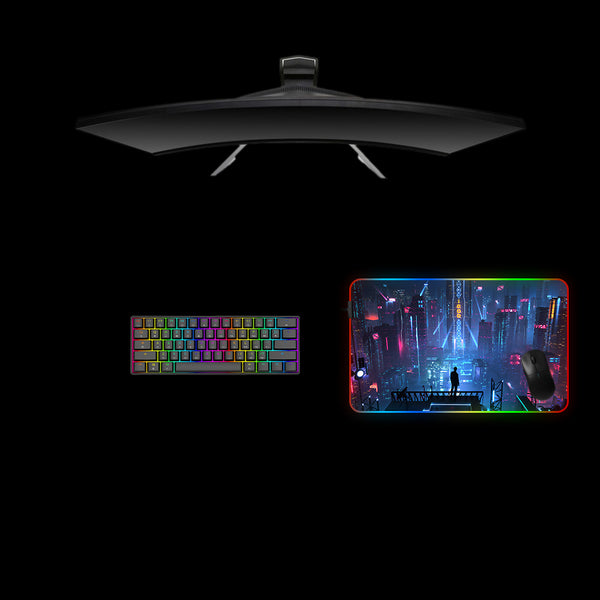 Futuristic City Design Medium Size RGB Lit Gaming Mousepad