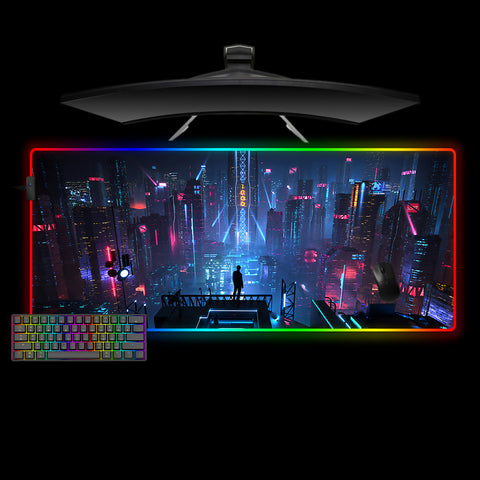 Futuristic City Design XXL Size RGB Lit Gaming Mousepad