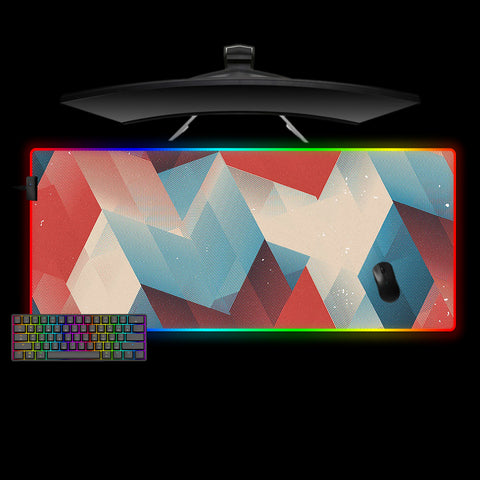Geo Wave Design XL Size RGB Lit Gaming Mouse Pad