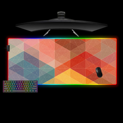 Geometry Color Web Design Large Size RGB Lit Gaming Mouse Pad