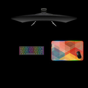 Geometry Color Web Design Medium Size RGB Lit Gaming Mouse Pad