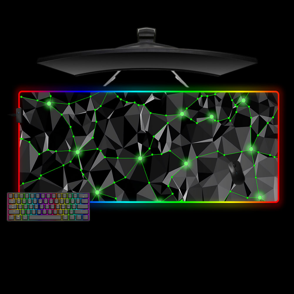 Geometric Mouse Computer Geometry Network Design M-XXL Size RGB Lit Gaming Mouse Pad