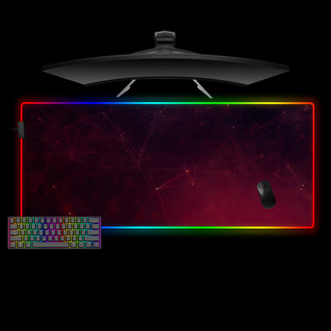 Geometry Red Network Design XXL Size RGB Light Gamer Mouse Pad
