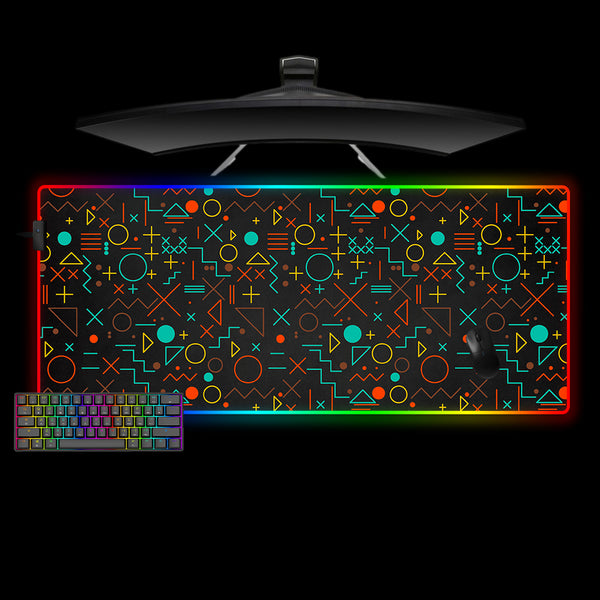 Geometry Shapes Design XXL Size RGB Backlit Gamer Mouse Pad