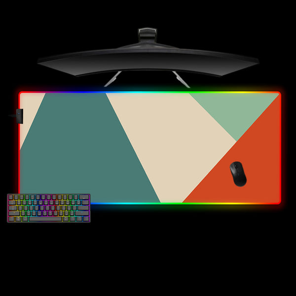 Geometry Tricolor Design Large Size RGB Gaming Mouse Pad