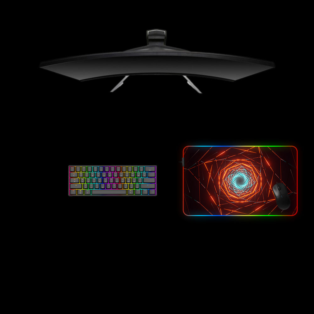 Geometry Tunnel Design M Size RGB Gaming Mouse Pad, Computer Desk Mat