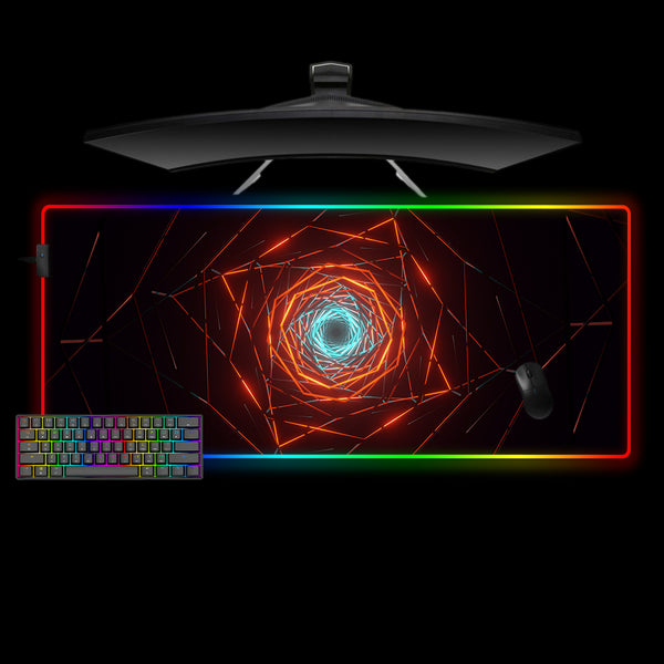 Geometry Tunnel Design XL Size RGB Gaming Mouse Pad, Computer Desk Mat