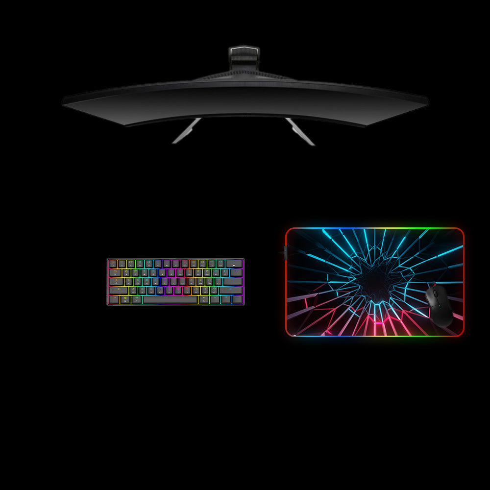 Geometry Tunnel Design Medium Size RGB Lit Gamer Mouse Pad