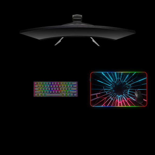 Geometry Tunnel Design Medium Size RGB Lit Gamer Mouse Pad