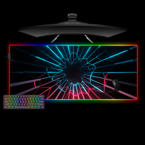Geometry Tunnel Design XXL Size RGB Lit Gamer Mouse Pad